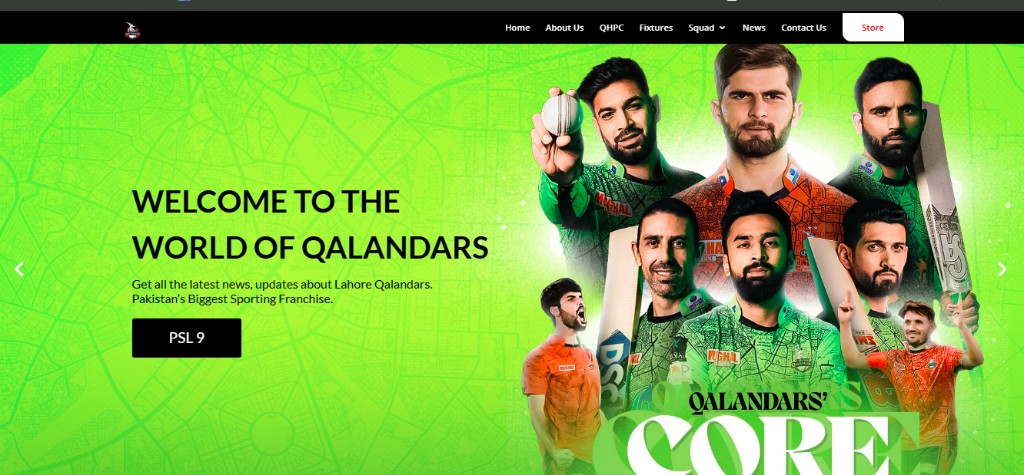 Lahore Qalandars product homepage
